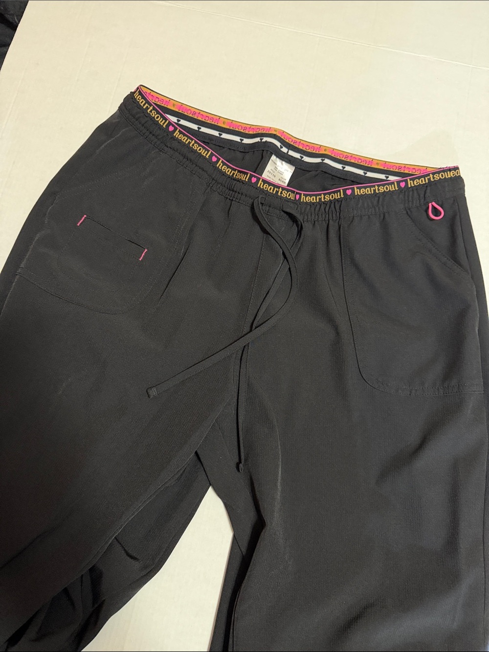 HeartSoul Black Jogger Pants with Pink Trim